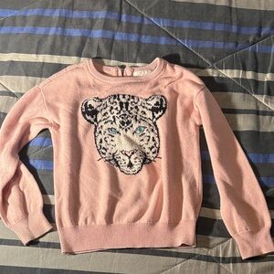 The Children's Place Pink Sweater with Leopard Design